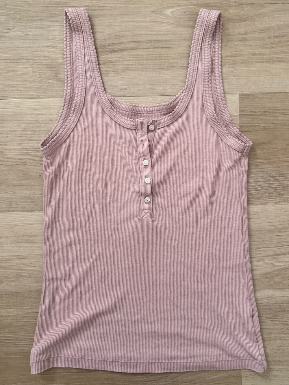 Aerie XS baby pink lace button up Henley camisole